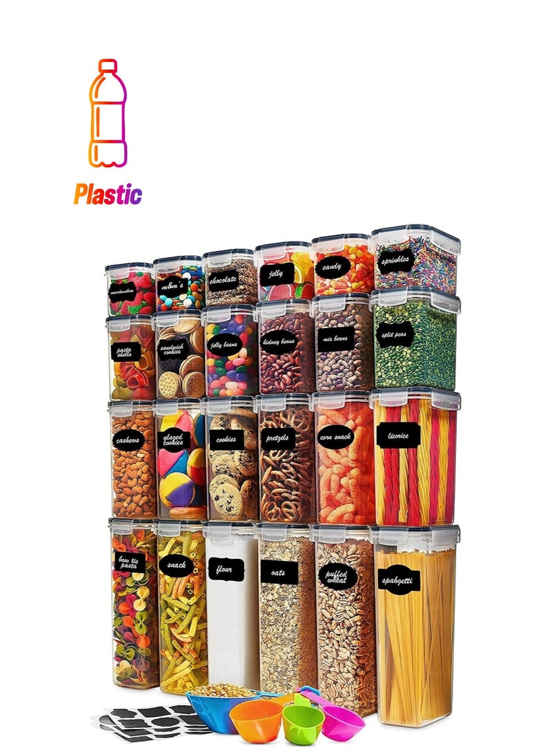 ميكسد 24 قطعة مختومة الغذاء تخزين الحاويات ، مع غطاء خزان ، لا تحتوي على ثنائي الفينول أ - Image 1