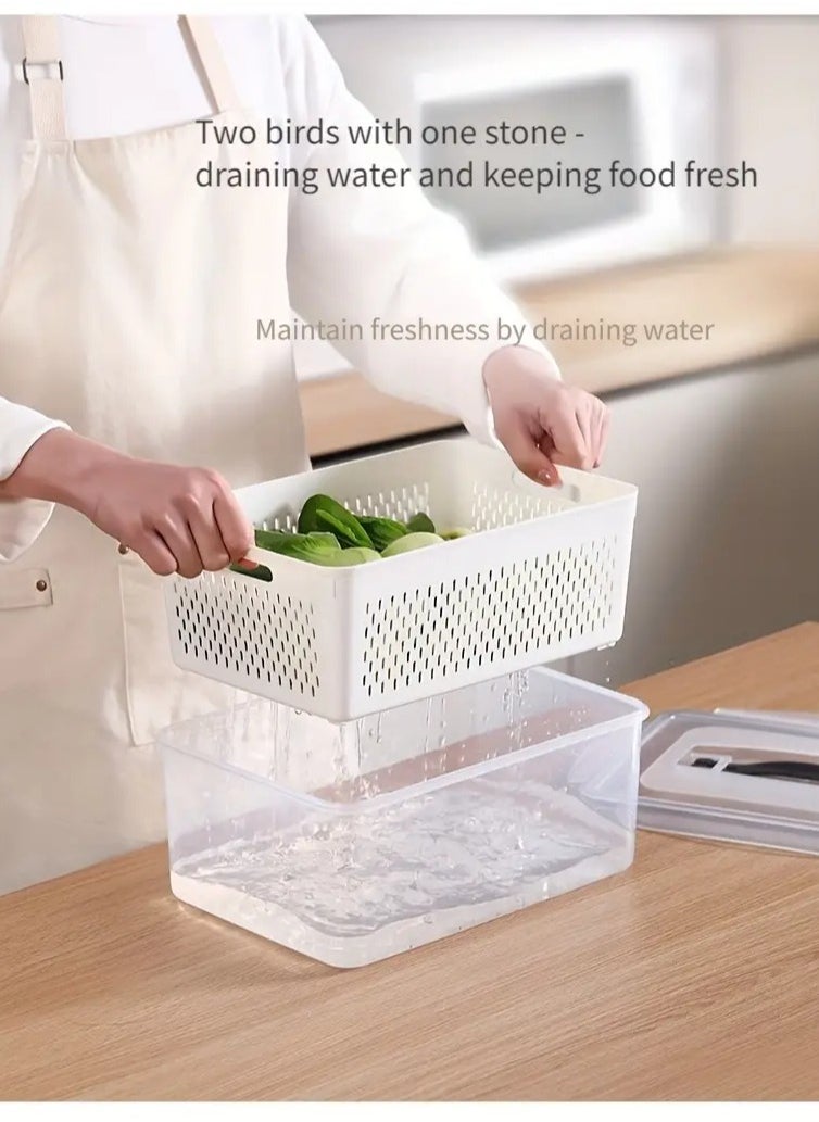 Raxoom Pack of 6pcs Food Storage Containers with 6pcs Strainer Produce Containers for Fridge, Kitchen Multipurpose Keeper White BPA Free  - Image 5