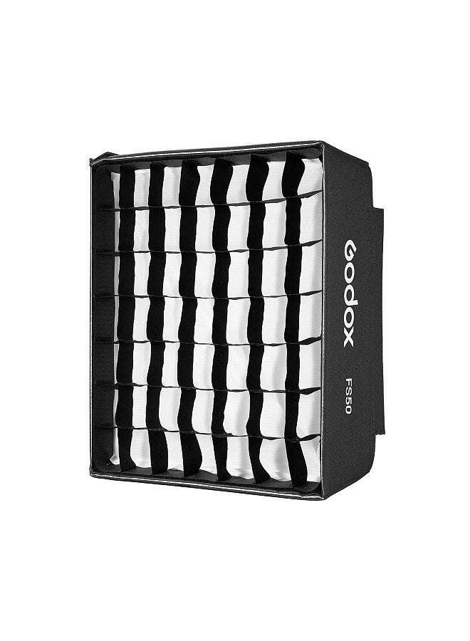 Godox FS50 Quick Release Rectangular Softbox Light Diffuser with Grid & Soft Cloth for Product Photography Studio Lighting Live Stream Comapatible with FH50Bi/FH50R Flexible LED Light  - Image 4