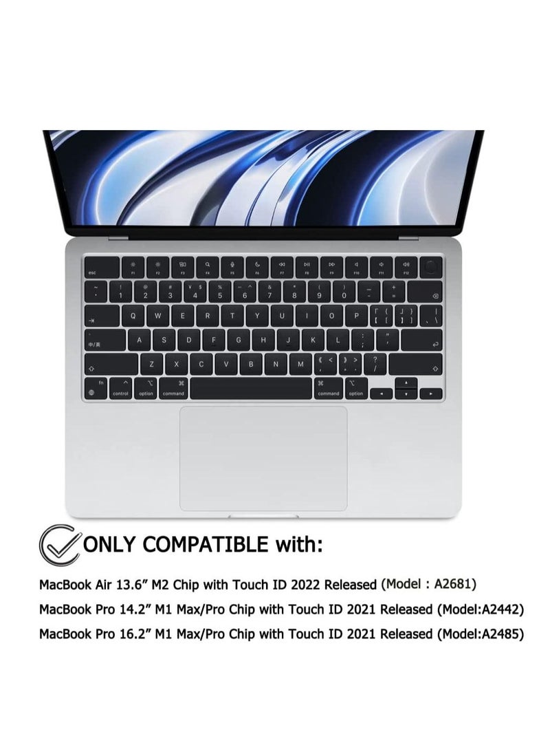 Generic - Keyboard Cover Skin Compatible with MacBook Air 15 M4 A3241/M3 A3114/ M2 A2941 and Air 13.6 M4 3240 /M3 A3113/ M2 A2681/Pro 14 M4 M3 M2 M1 A3112 A3185 A3401 A2918 A2992 A2779 A2442/Pro 16 M4 M3 M2 M1 A2991 A2780 A2485 A3403 A3186 - Image 1