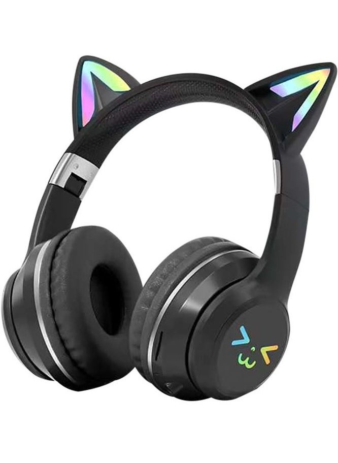 MOCOM Gradient Cat Ear Bluetooth Headset - Wireless Over Ear Headphones with RGB Lights and Long Battery Life  - Image 1