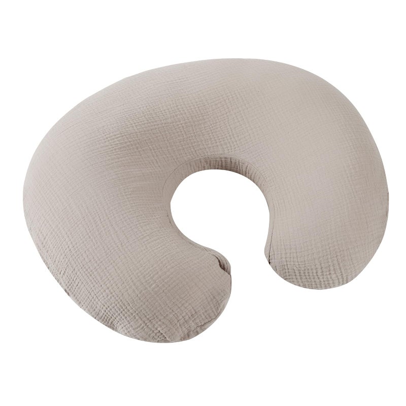 Onacosht Muslin Nursing Pillow Cover Soft 100% Cotton Feeding Pillow Slipcover Fits Standard Infant Nursing Pillow for Baby Boy and Girl, Fog - Image 5