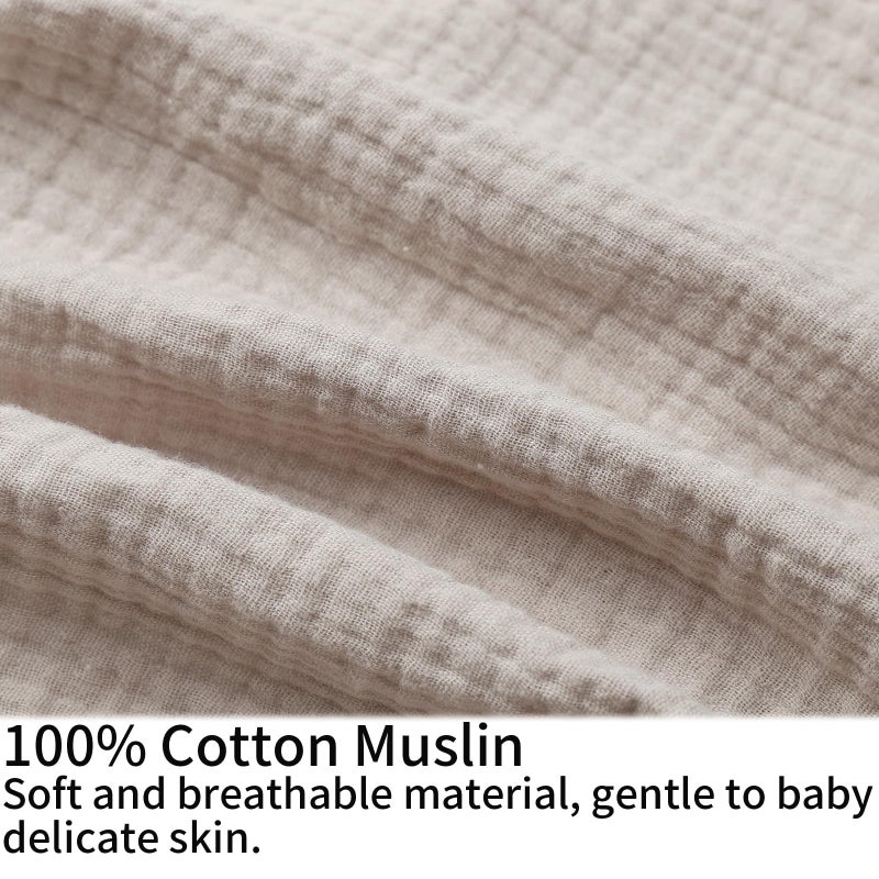 Onacosht Muslin Nursing Pillow Cover Soft 100% Cotton Feeding Pillow Slipcover Fits Standard Infant Nursing Pillow for Baby Boy and Girl, Fog - Image 2