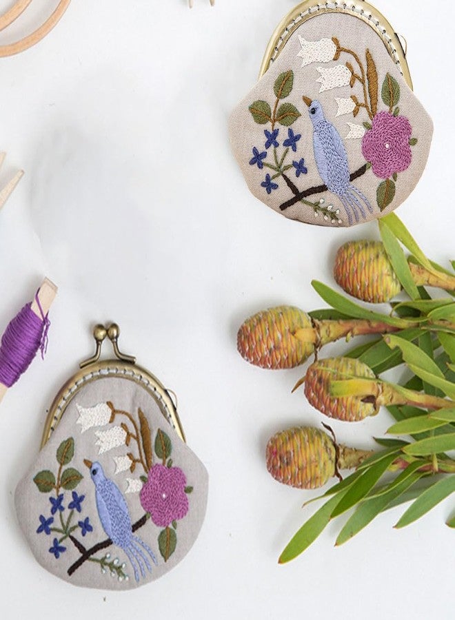 HEALLILY 1 Set Coin Purse Embroidery Pouch Making Kit Lock Embroidery Tool DIY Coin Bag (Birds Style) - Image 4