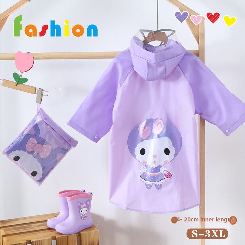 Generic Childrens Split Raincoat Full-Body Waterproof Poncho BX2407 swallowtail version purple ballet raincoat 