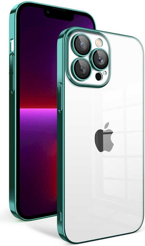 BLS Store iPhone 13 Pro - Compatible Camera Protection Colored Frame Garage Cover-Dark Green 