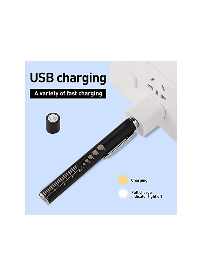 promass Pen Light, Diagnostic Medical Penlight,Reusable LED Penlight,for Students Doctors Nurses with 2 Light LED Sources, USB Rechargeable, Extra Warm Light Bulb, Pocket Clip (2 Pieces) - Image 4
