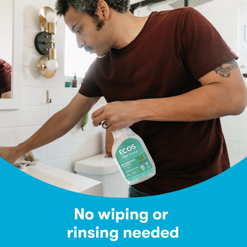 ECOS Bathroom Cleaner - Shower, Tile & Bathtub - All Purpose Cleaning Spray & Shower Cleaner - No Scrub or Rinse Needed for Soap Scum Remover- Natural Bathroom Cleaning Supplies ( Pack of 2 ) - Image 3