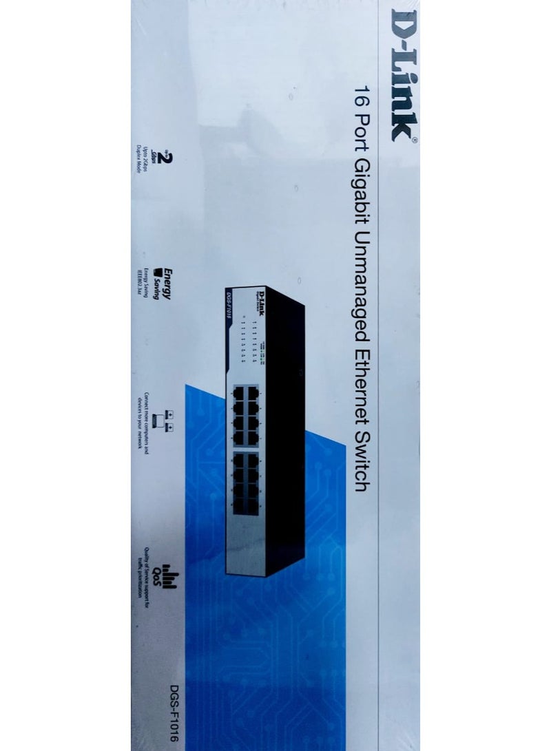 DGS-F1016 16 Port Unmanaged Ethernet Switch - Image 2