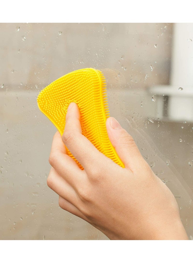 Oasisgalore 3 Pcs Silicone Kitchen Scrubber - Multi-functional Cleaning Brush with Silicon Carbide Sponge - Image 5