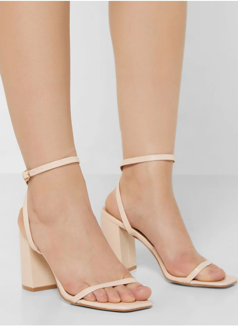 ELLA Ankle Strap Block Heel Sandal