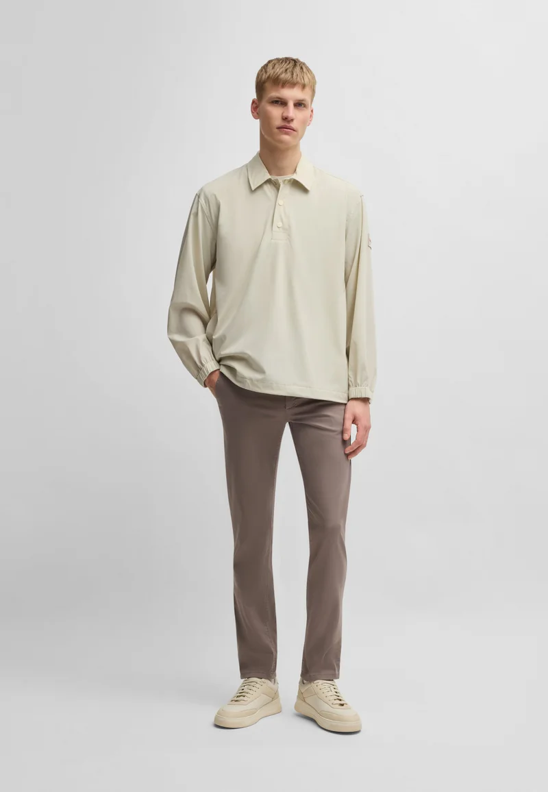 BOSS Slim-fit chinos in stretch-cotton satin