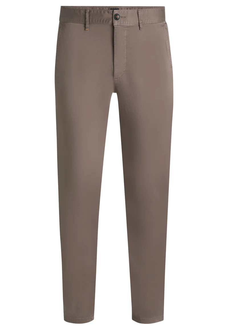 BOSS Slim-fit chinos in stretch-cotton satin