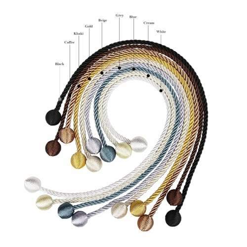 Nieffeiy Curtain Tiebacks Outdoor Elegant Decorative Tie Backs Modern Rope Tiebacks for Drapes Window Curtain Holdbacks for Draperies (Grey, 4) - Image 5