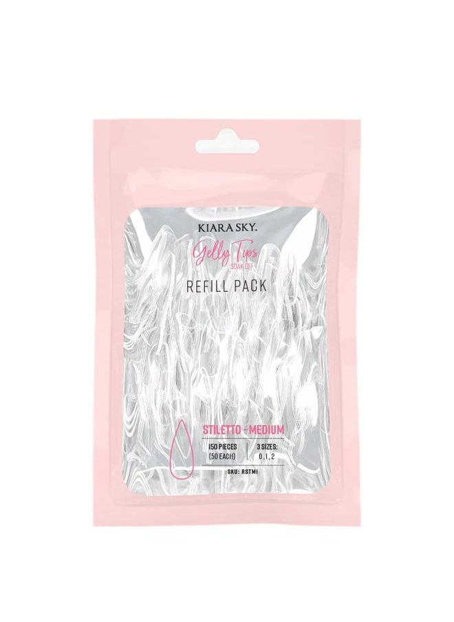 KIARA SKY - Kiara Sky Gelly Tip Soak Off Nails Refill Packs - Stiletto Shape (Medium Length) (Sizes 0, 1, 2) - Image 1