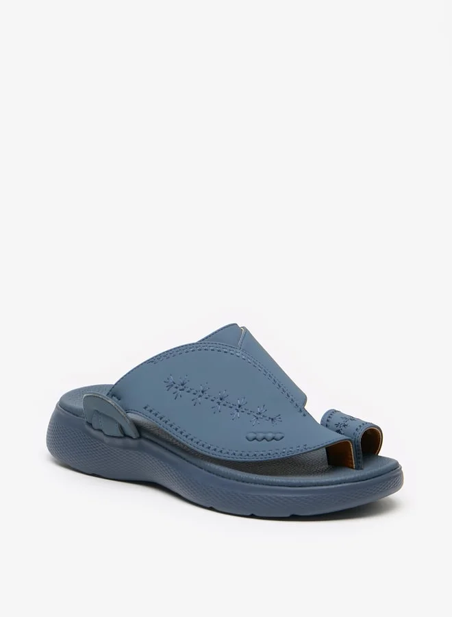 لو كونفورت Men's Embroidered Slip-On Arabic Sandals