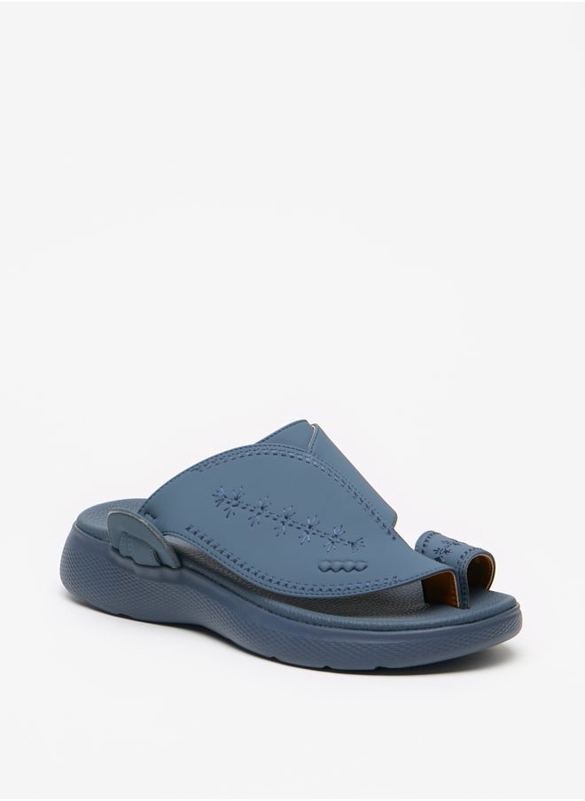 Le Confort - Men's Embroidered Slip-On Arabic Sandals - Image 1