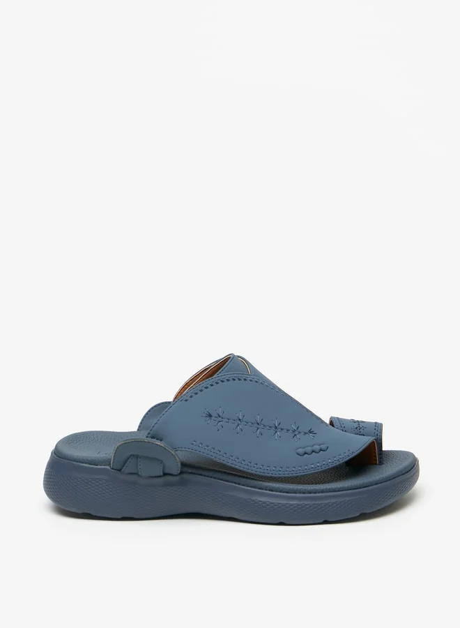 لو كونفورت Men's Embroidered Slip-On Arabic Sandals