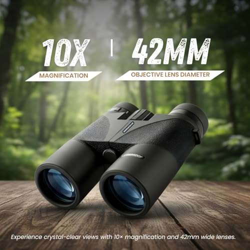 Vanrakshak Drishti 10x42 Professional Binoculars for Adults | High Power Long Range Binoculars | Waterproof & Fogproof Compact Binocular for Bird Watching, Wildlife Safari, Trekking, Travel & Outdoor - Image 4