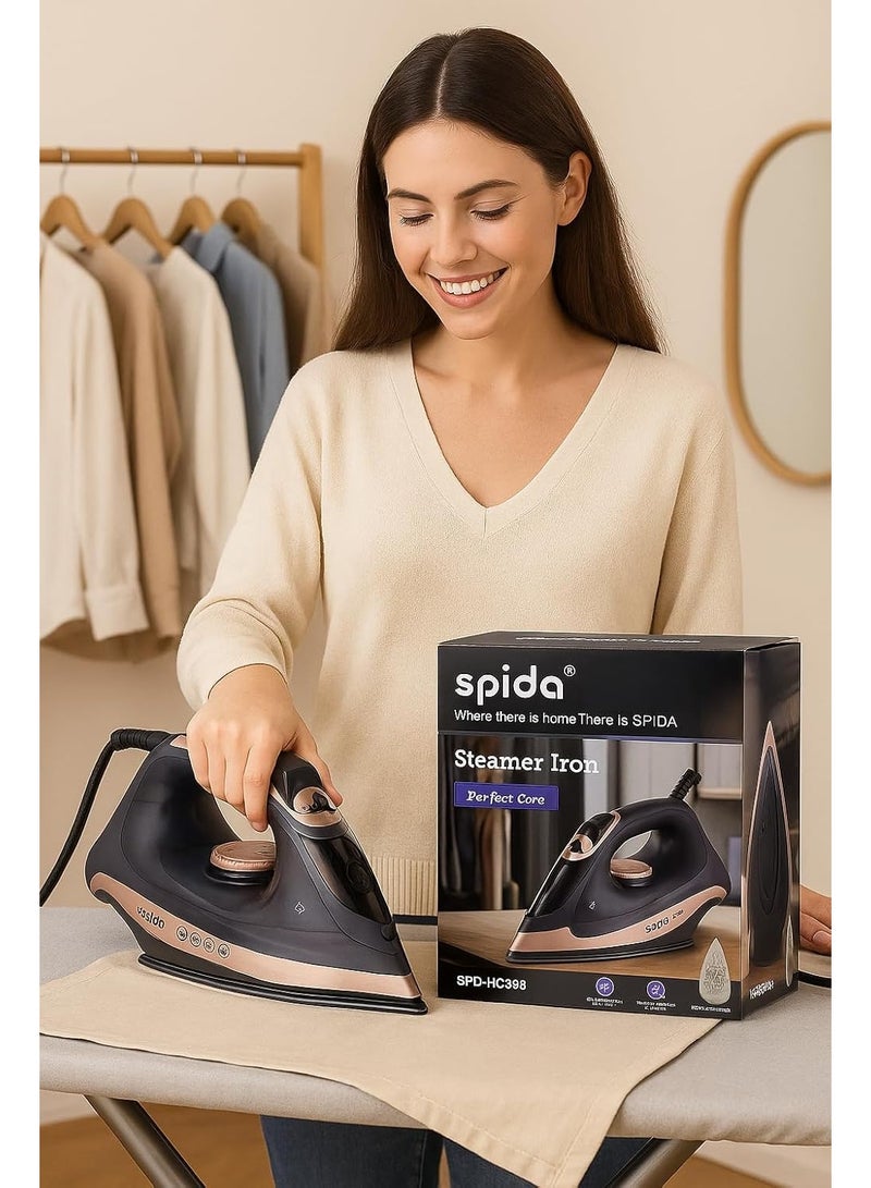 سبيدا مكواة بخار للملابس طراز SPD-HC588 بقدرة 2200 وات- تصميم صغير بخزان مياه كبير - مخرج بخار قوي لإزالة الكرمشة بسرعة من سبيدا - Image 2