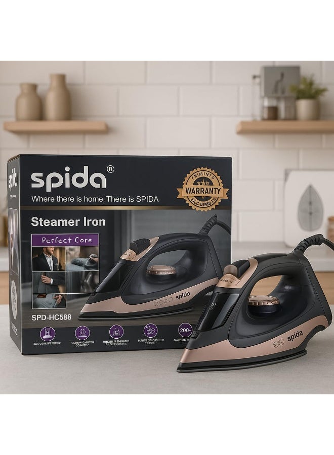 سبيدا مكواة بخار للملابس طراز SPD-HC588 بقدرة 2200 وات- تصميم صغير بخزان مياه كبير - مخرج بخار قوي لإزالة الكرمشة بسرعة من سبيدا - Image 3
