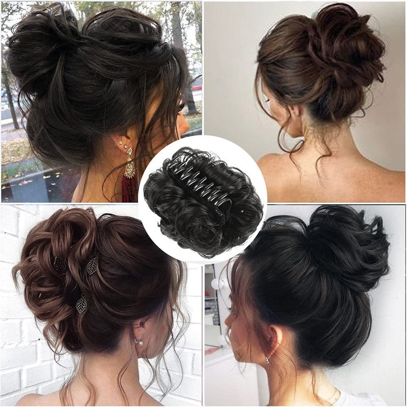 Aternal Messy Hair Bun with Clutcher Artificial Hair Juda Clutcher Hair Extension Synthetic Hair Bun Extension Black Pack of 1 - Image 2