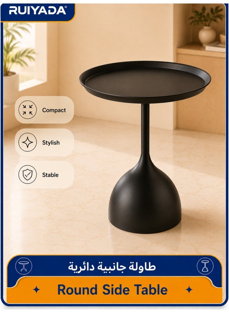 RUIYADA Coffee Table,End Table, Side Table,Centerpiece Living Room Bedroom Apartment Modern Industrial Simple Nightstand (Black) - Image 1
