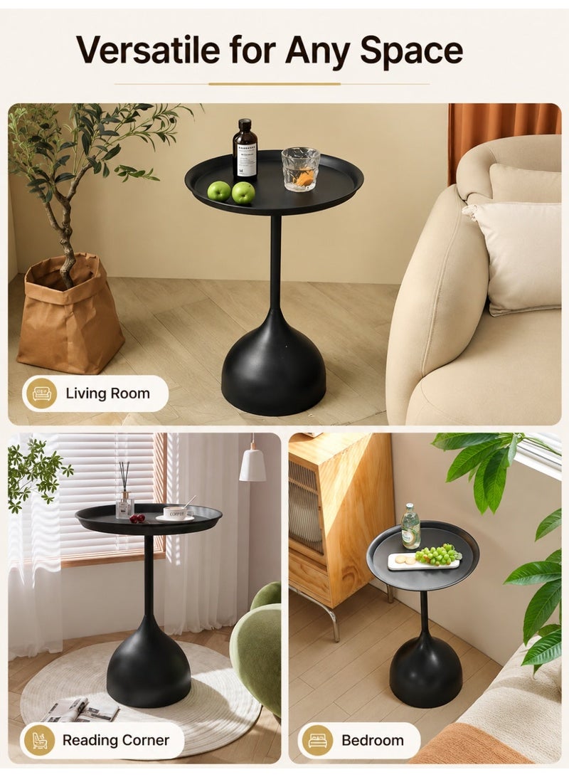 RUIYADA Coffee Table,End Table, Side Table,Centerpiece Living Room Bedroom Apartment Modern Industrial Simple Nightstand (Black) - Image 5