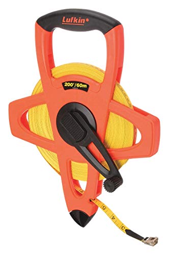Lufkin Crescent Lufkin 1/2" x 60m/200' Hi-Viz® Orange Fiberglass SAE/Metric Dual Sided Tape Measure - FM060CME - Image 4