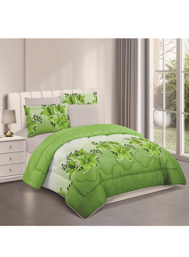 ستارجولد لحاف مطبوع فائق النعومة، طقم 6 قطع، قماش ميكروفايبر عالي الجودة، تصميم أنيق ومتميز، متين، مثالي لغرفة النوم المنزلية مقاس 240×220 سم - Image 1