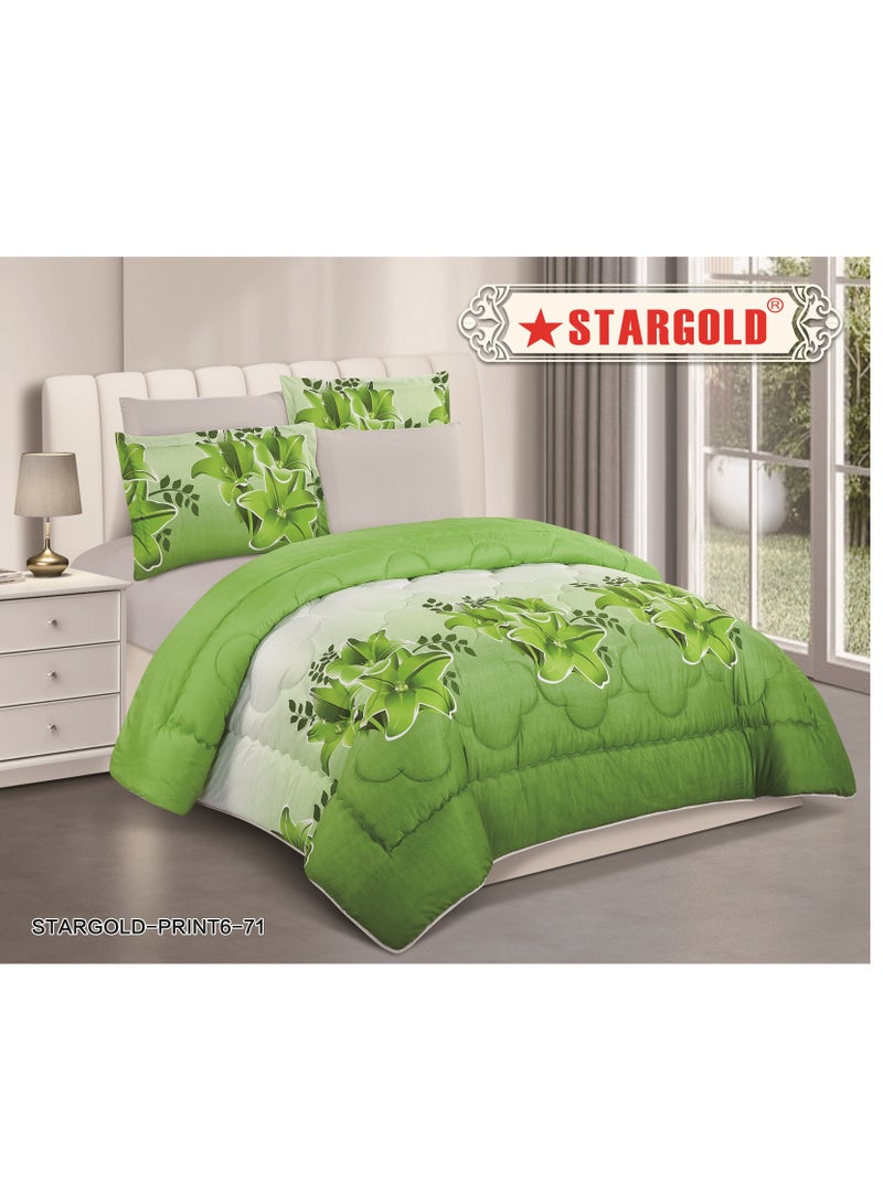 ستارجولد لحاف مطبوع فائق النعومة، طقم 6 قطع، قماش ميكروفايبر عالي الجودة، تصميم أنيق ومتميز، متين، مثالي لغرفة النوم المنزلية مقاس 240×220 سم - Image 2