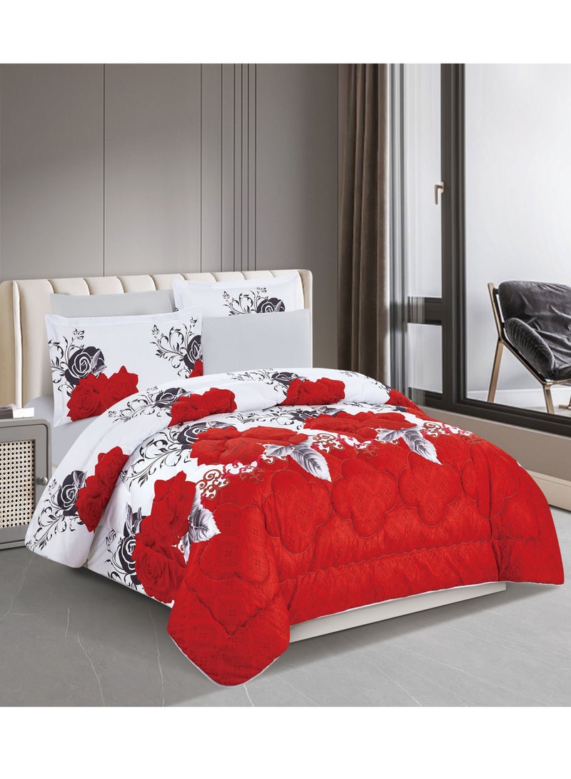 Stargold Super Soft Printed Comforter, 6pcs Set, Microfiber High-Quality Fabric, Stylish and Premium Design, Durable, Ideal For Home Bedroom 240X220CM  - Image 1