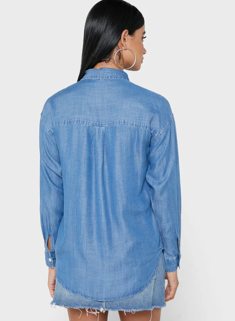 FOREVER 21 Oversized Denim Shirt