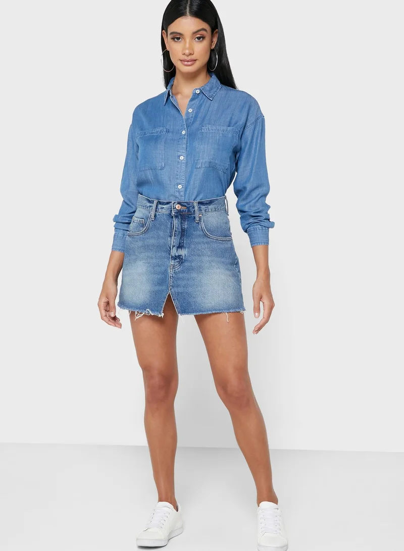 FOREVER 21 Oversized Denim Shirt