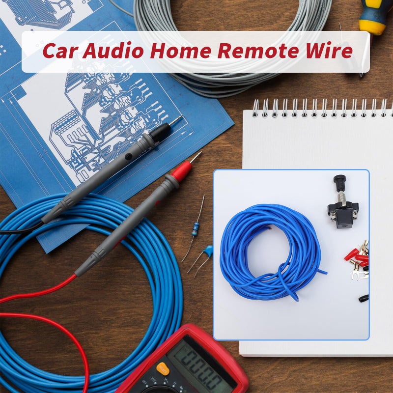 S SYDIEN 18 Gauge Wire 18 awg Stranded Wire PVC Cord Copper Cable 10M/33Ft Single Core Flexible Extension Power Cord Remote Wire for Amp Auto with Connection Terminals & Push-Pull Switch - Image 5