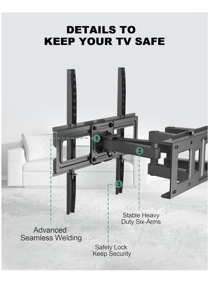 ELTRAZONE Full Motion TV Wall Mount Bracket for 26-55 Inch LED, LCD, OLED TVs – Dual Articulating Swivel Arms, Tilts & Rotates, Max VESA 400x400mm, Supports Up to 99 lbs – Adjustable & Sturdy Wall Mount for Optimal Viewing - Image 2