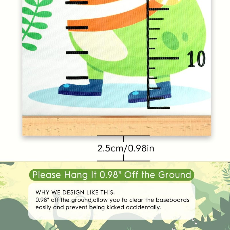 MIBOTE Baby Growth Height Chart Handing Ruler Wall Decor for Kids, Canvas Removable Height Growth Chart 79" x 7.9" (Dinosaur) - Image 5