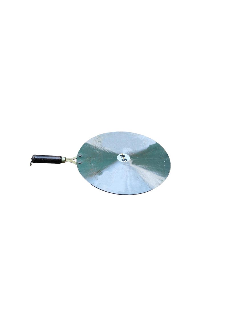 AS A S Shiny Coated Pure Iron Dosa tawa Indian Traditional Handmade Heavy Weight Iron dosa tawa with Stylish Wooden Handle 10 MM Dosa tawa 10 inch  - Image 1
