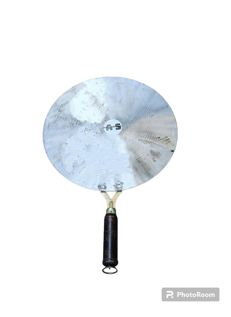AS A S Shiny Coated Pure Iron Dosa tawa Indian Traditional Handmade Heavy Weight Iron dosa tawa with Stylish Wooden Handle 10 MM Dosa tawa 10 inch  - Image 3