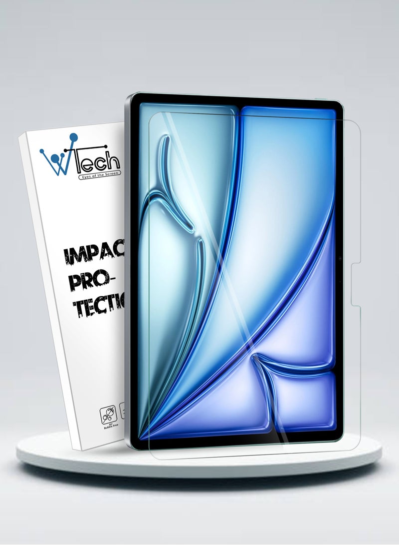 Wtech Apple iPad Air 13 5G 2024 13 Inch Premium Series Curved Edges Full Cover Tempered Glass Screen Protector (TSGPCN) - Clear - Image 1
