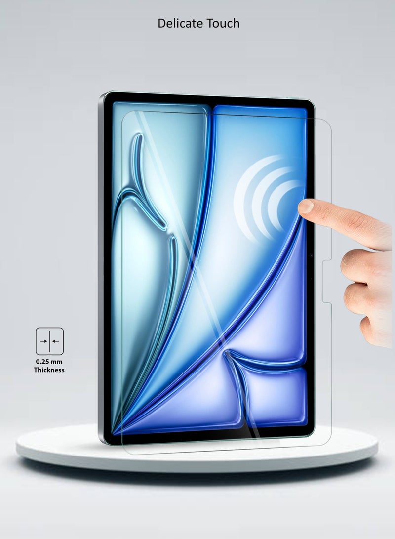 Wtech Apple iPad Air 13 5G 2024 13 Inch Premium Series Curved Edges Full Cover Tempered Glass Screen Protector (TSGPCN) - Clear - Image 4