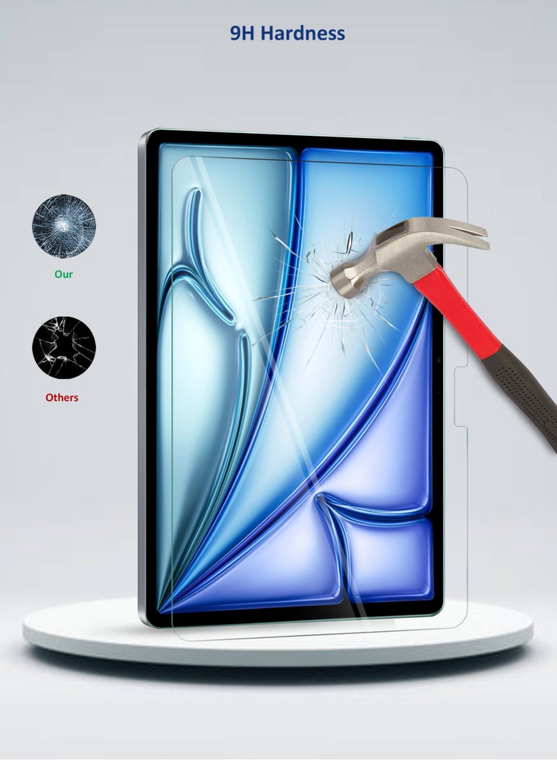 Wtech Apple iPad Air 13 5G 2024 13 Inch Premium Series Curved Edges Full Cover Tempered Glass Screen Protector (TSGPCN) - Clear - Image 3