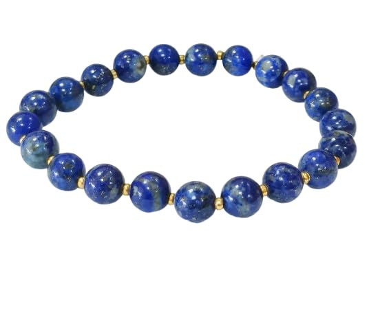 Chitshakti Semi Precious Stone Bracelet - Lapis Lazuli - 8mm | Mothers Day Gift for Mom | Beaded Bracelet for Money, Success & Positive Energy | Return Gifts for Guests - Image 1