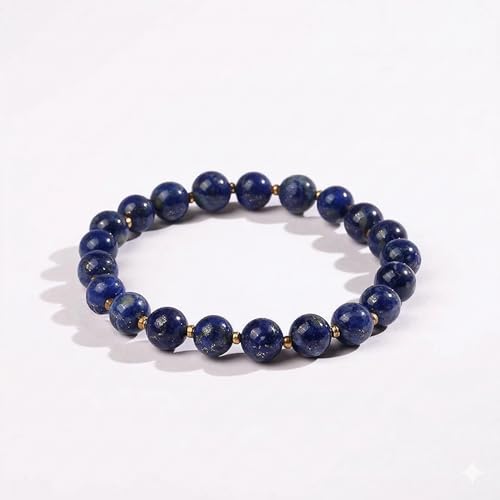 Chitshakti Semi Precious Stone Bracelet - Lapis Lazuli - 8mm | Mothers Day Gift for Mom | Beaded Bracelet for Money, Success & Positive Energy | Return Gifts for Guests - Image 4