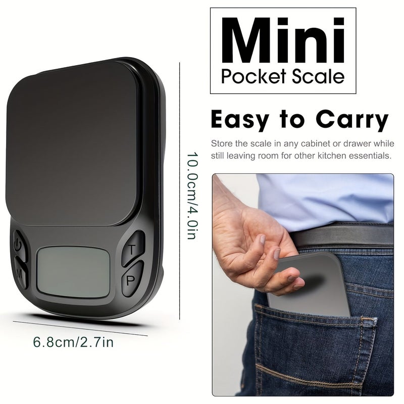 Black 0.01g High Precision Mini Digital Pocket Scale 200g Capacity Portable Electronic Jewelry Scale With 2 AAA Batteries - Image 3