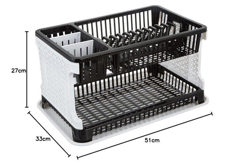 OLMARTT KITCHENWARE Plastic Dish Drainer Black Grey 51 cms 33 cms 27 cms - Image 5