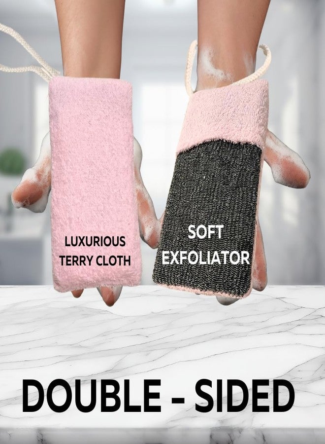 Evelots Soap Saver Sponge with Pocket - 3 Pack Terrycloth Plus Exfoliating Side for Cleansing Bar Soap -No More Wasted Soap Bits -Includes Sponge and Rope - Image 3