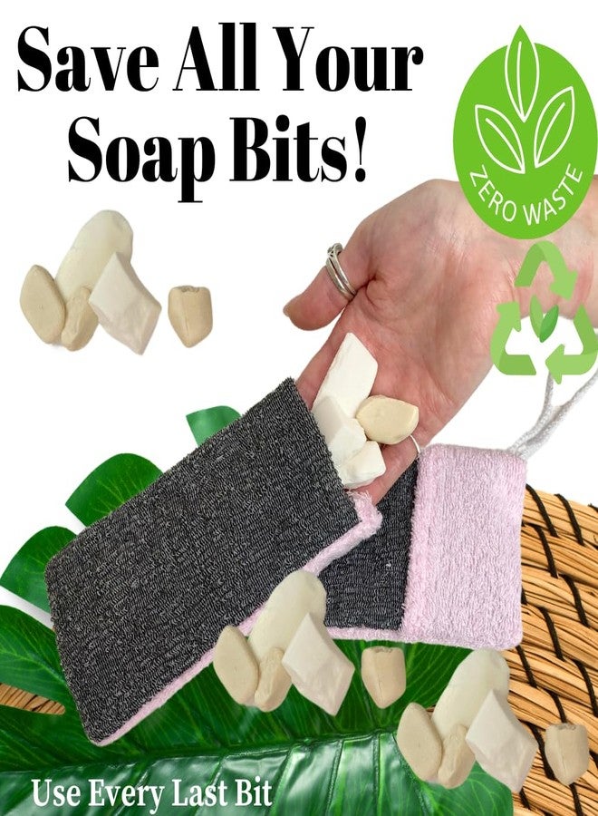 Evelots Soap Saver Sponge with Pocket - 3 Pack Terrycloth Plus Exfoliating Side for Cleansing Bar Soap -No More Wasted Soap Bits -Includes Sponge and Rope - Image 2