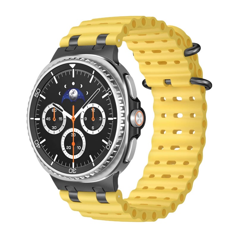 سوار ساعة ذكية باللون فضي قابل للتعديل رياضي من السيليكون متوافق مع Samsung Galaxy Watch 8 بملاءمة قابلة للتعديل وحزام ناعم للاستبدال اليومي للرحلات اليومية لترتيب الأغراض - Image 1