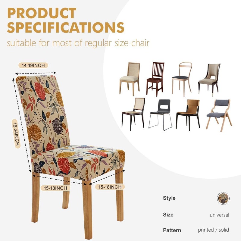 Secgo Chair Covers for Dining Room 4 Pack, Stretch Dining Chair Cover, Washable Spandex Kitchen Parsons Chair Slipcovers, Blue Chair Covers for Home or Party - Image 5
